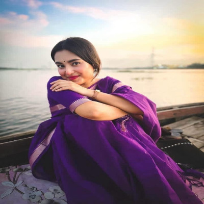 ঐতিহ্যবাহী সুতি কোটা শাড়ি (পার্পল কালার)